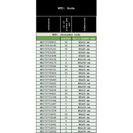 Set mit 10 kleinen Stücken Gewindestange (M4x40 mm)