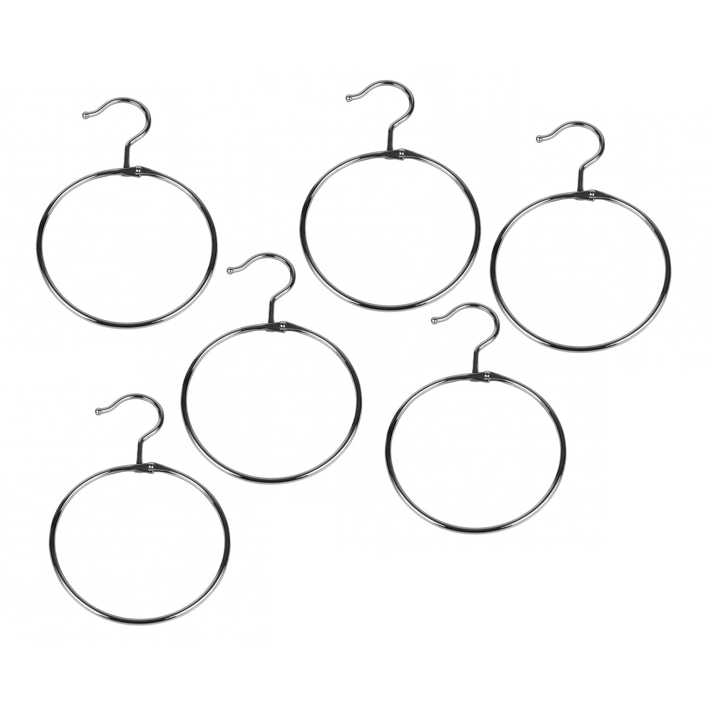 Set mit 6 Metall-Aufhängeringen mit Haken (125 mm)