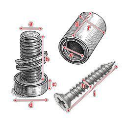Metal spacer for signs (12x19 mm, white, including screw)