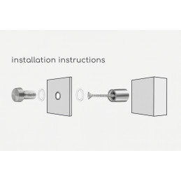 Metal spacer for signs (12x19 mm, white, including screw)