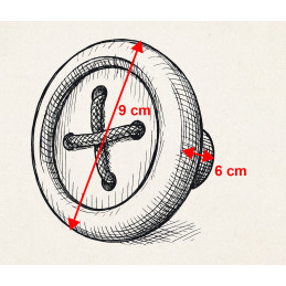 Lustiger Holzknopf/Wandhaken (mit Schnürsenkeln, rot)