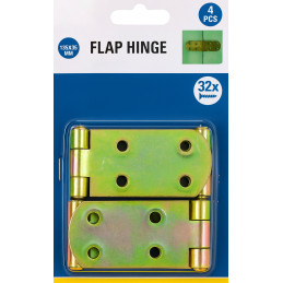 Set of 4 metal flap hinges with screws (135x35 mm)