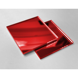 Set of 30 small square mirrors (3x30x30 mm, red)