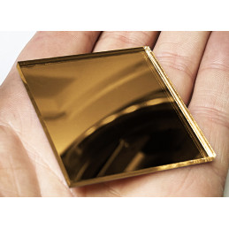 Set van 30 kleine vierkante spiegeltjes (3x50x50 mm, goud)