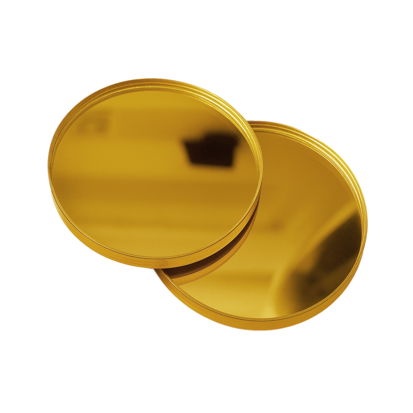 Set van 30 kleine ronde spiegeltjes (3x30 mm, goud)