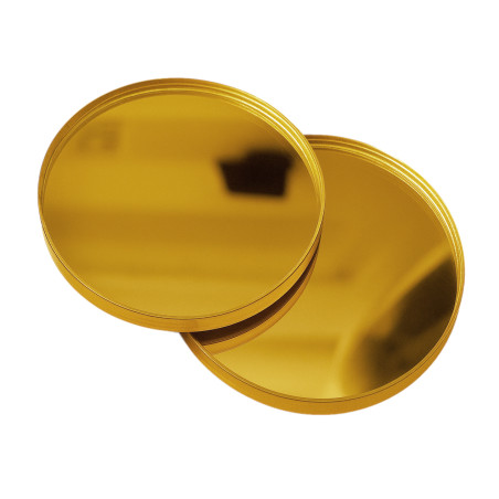 Sæt med 30 små runde spejle (3x30 mm, guld)