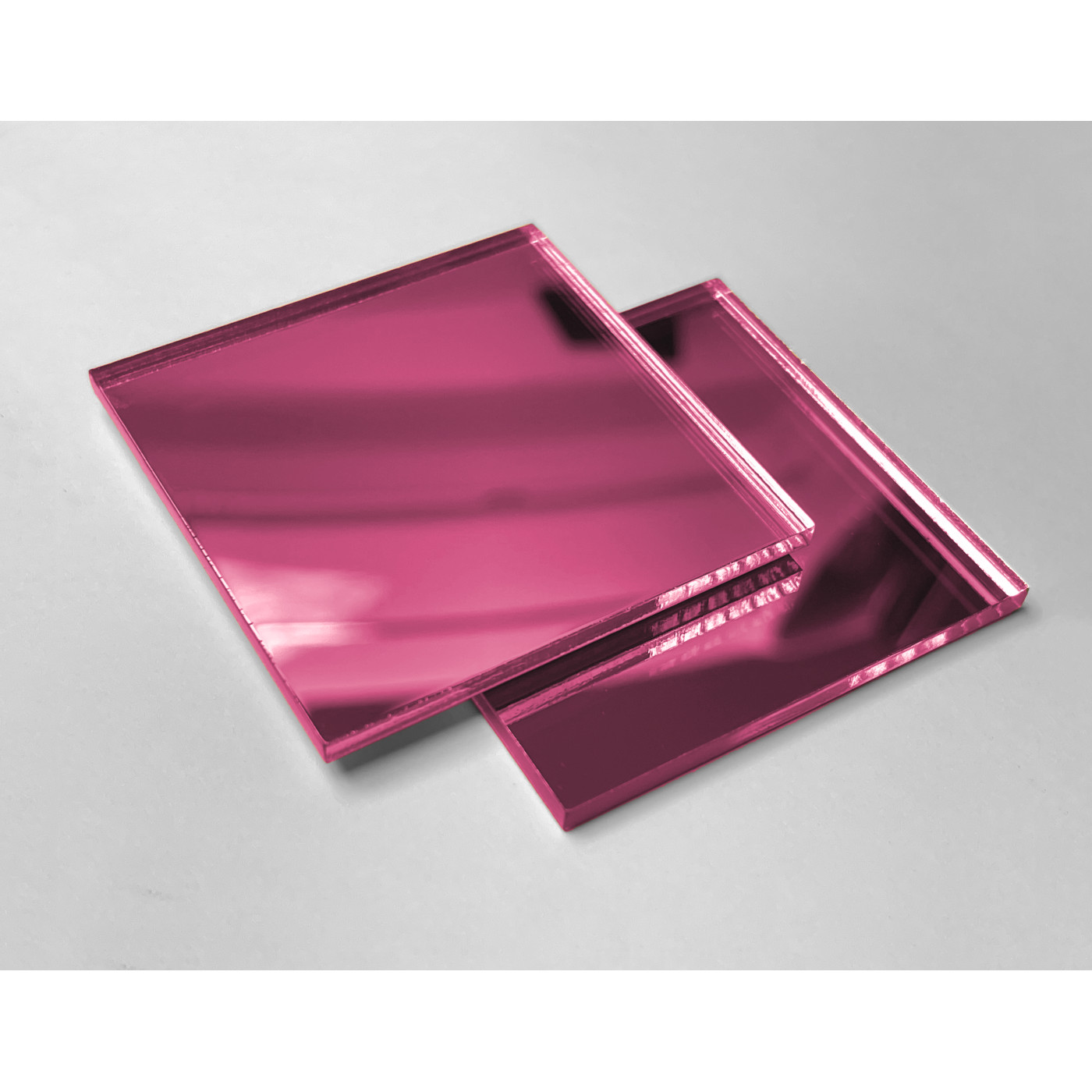 Set of 30 small square mirrors (3x30x30 mm, purple)