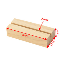 Espositore (anche per foto) in legno di tiglio (6x2,5x1,5 cm)