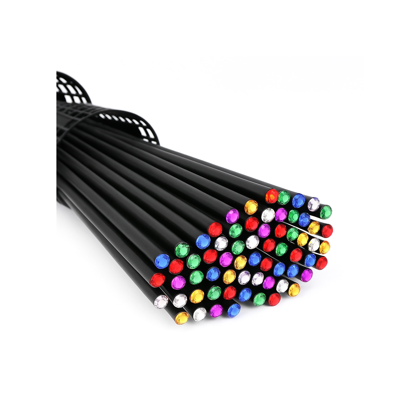 Set of 40 black wooden pencils with diamond