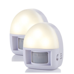 Set of 2 night lamps with motion sensor (on batteries)