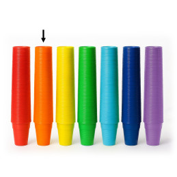 Set van 100 gekleurde feestbekers (oranje)