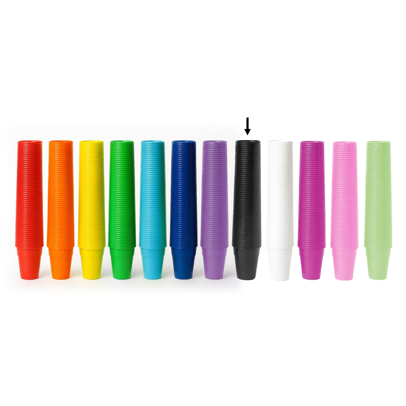 Juego de 100 vasos de fiesta de colores (negros)