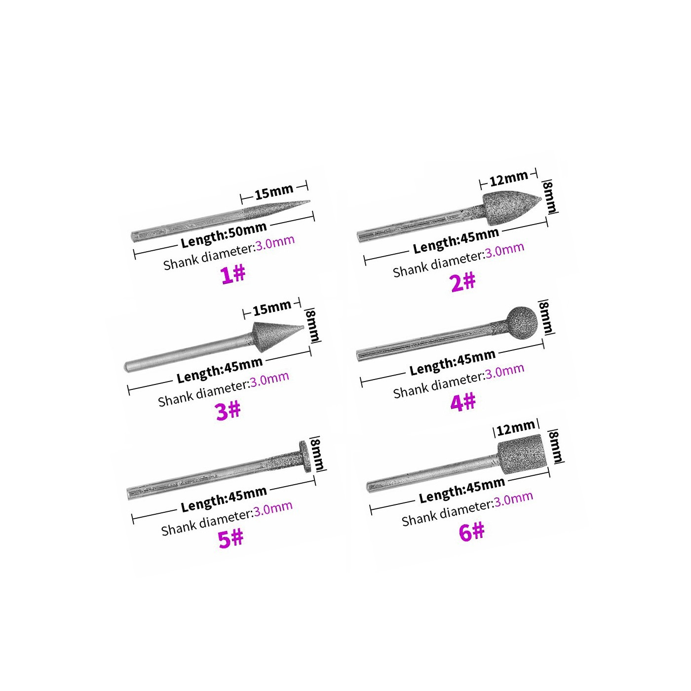 Grinding burrs (6 pcs) Wood, Tools & Deco