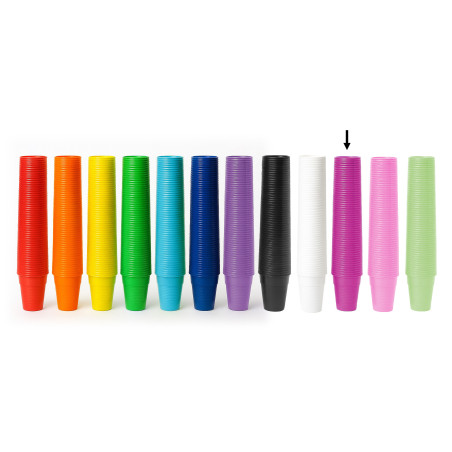 Set of 100 colored party cups (dark pink)