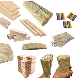 Ensemble de 9 blocs de tilleul (5x5x20 cm, pour travailler ou