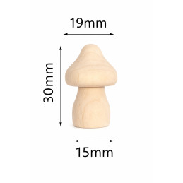 Kleine Pilzfigur aus Holz (für Bastelarbeiten, 3 cm hoch)