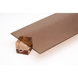 Placa base de acrílico (PMMA) (marrón transparente, 50x30 cm, 3