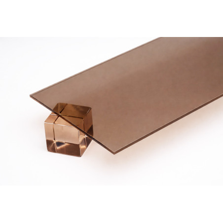 Placa base de acrílico (PMMA) (marrón transparente, 50x30 cm, 3