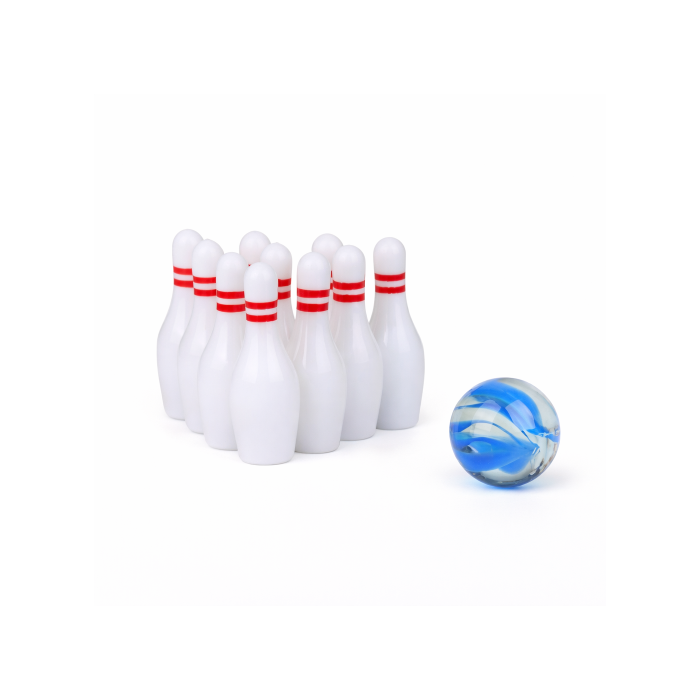 Divertido y compacto juego de bolos en miniatura