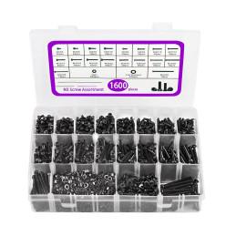 Big M3 bolt assortment, 1600 pieces (black)