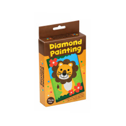 Diamond painting setje voor kinderen (10x15 cm, leeuw)
