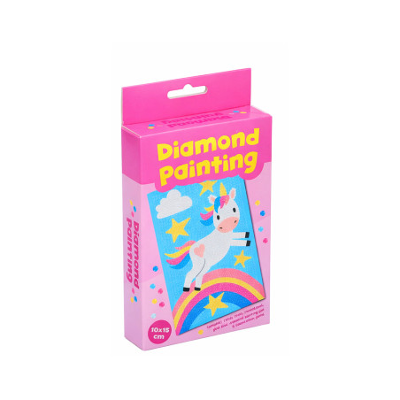 Diamond painting setje voor kinderen (10x15 cm, eenhoorn)