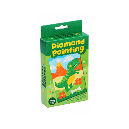Set di pittura a diamante per bambini (10x15 cm, dinosauro)