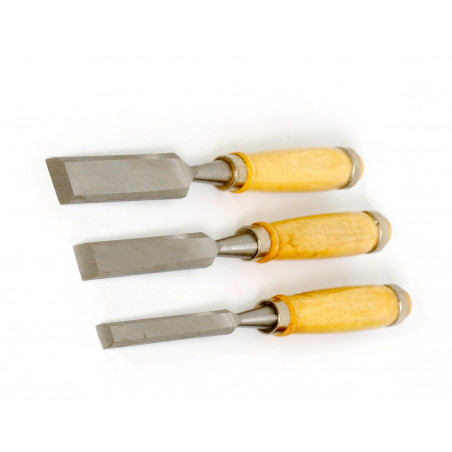 Set chisels for wood: 12, 18 and 24 mm diameter
