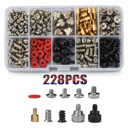 Set mit 228 Schrauben und Distanzstücken für PC, Motherboard