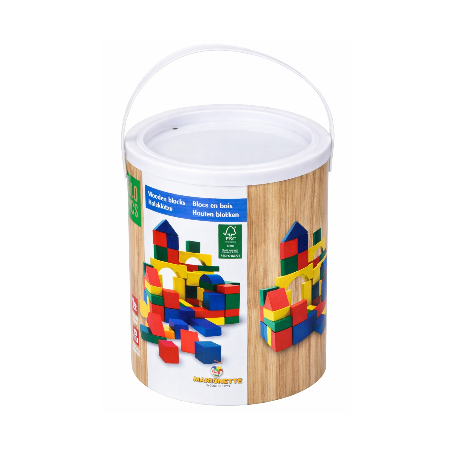 Set di mattoncini colorati in legno per bambini (100 pezzi)