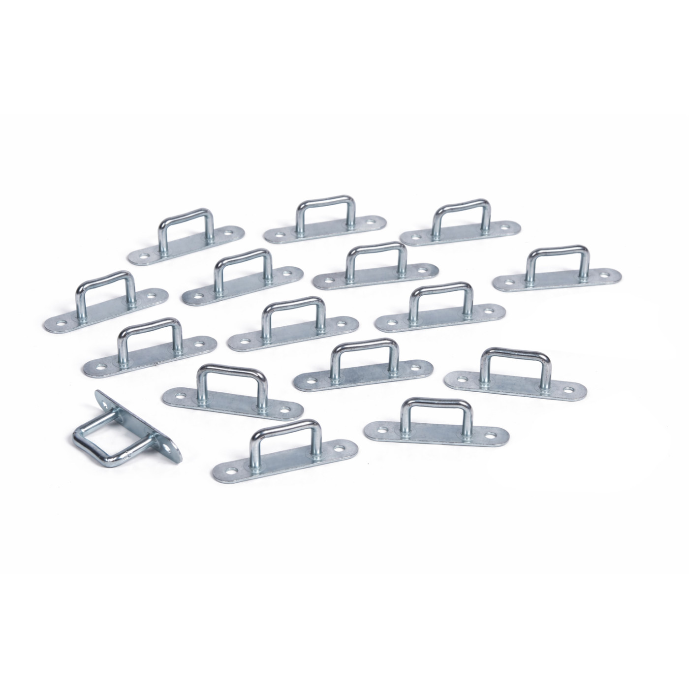 Set mit 16 rechteckigen Augen mit Grundplatte (7,3 x 1,2 cm)