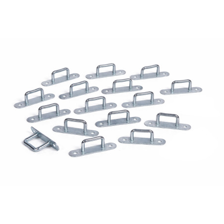 Set van 16 rechthoekige ogen met vloerplaat (73 x 1,2 mm)