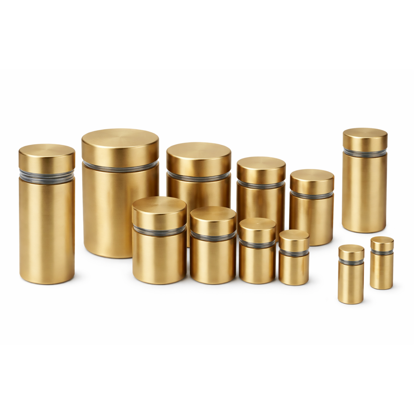 Metalafstandsstykke til skilte (25x25 mm, guld, inklusive skrue)