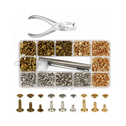 Kit d'outils pour rivets comprenant une base, une tige de