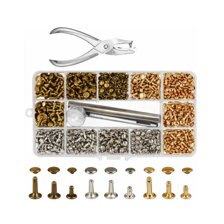 Set di strumenti per l'installazione di rivetti con base, asta