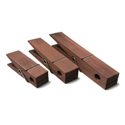 Extra grote wasknijper van walnoothout (wandhanger, maat 3: 30