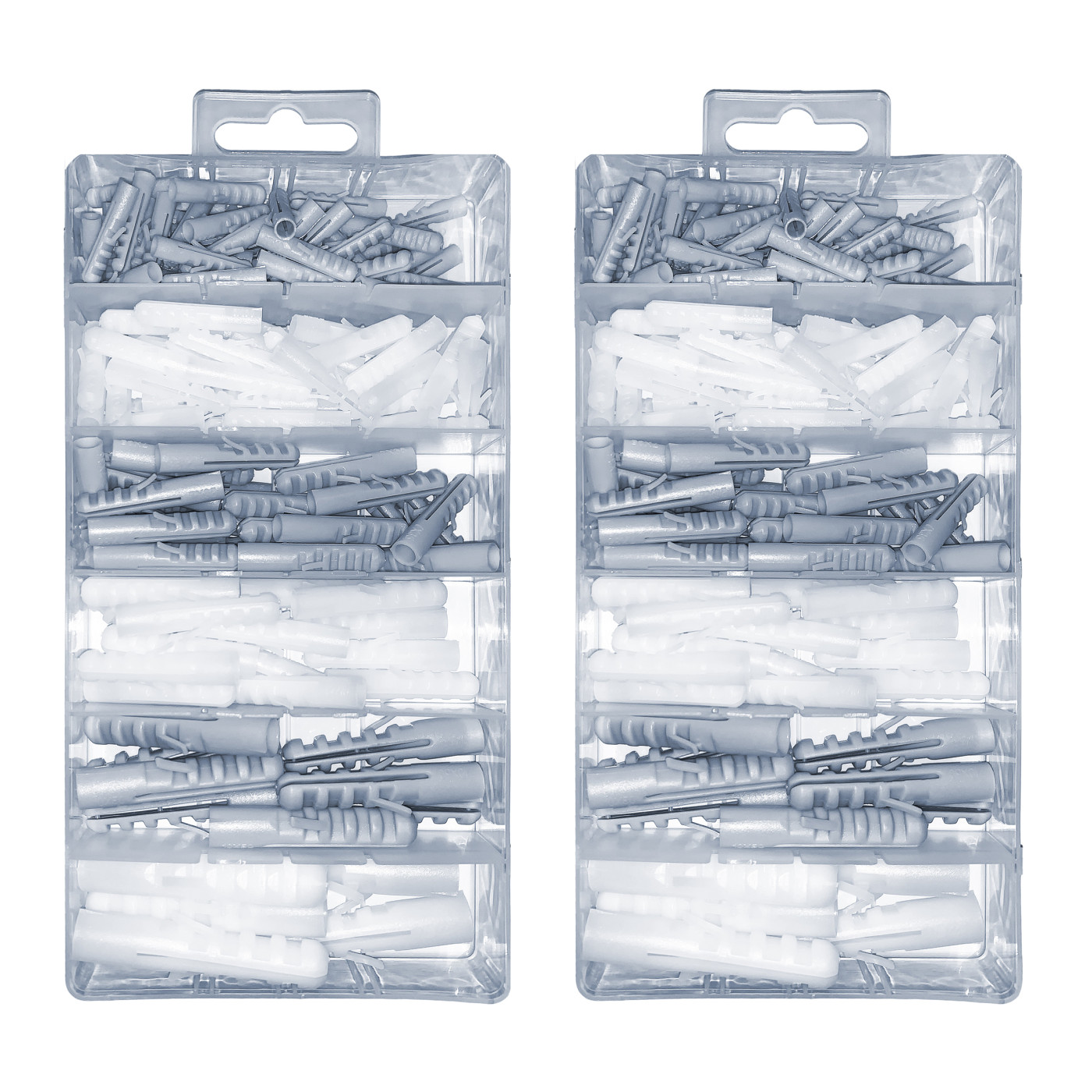 Zestaw 276 kołków rozporowych plastikowych w pudełku (5-12 mm )