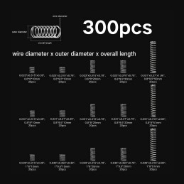 304 stainless steel compression spring assortment, 300 pcs
