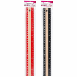 Righello in legno 30 cm x 3,5 cm (rosso)