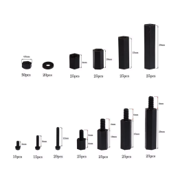Sæt med 180 M3 nylonafstandsstykker til printkort og bundkort