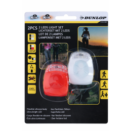 Dunlop LED fietslamp set (voor + achter) – inclusief batterijen