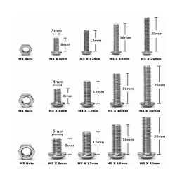 Jeu de boulons et écrous en acier inoxydable M3/M4/M5, 440