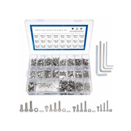 Kit assortimento di bulloni e dadi in acciaio inox (M3–M6, 520