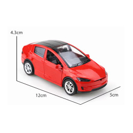 Maquette Tesla Model X (échelle 1:36, environ 12x5x4 cm, rouge)