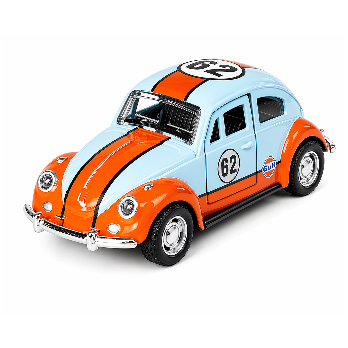 Model vozu Volkswagen Beetle (oranžovo-bílý, 1:36)
