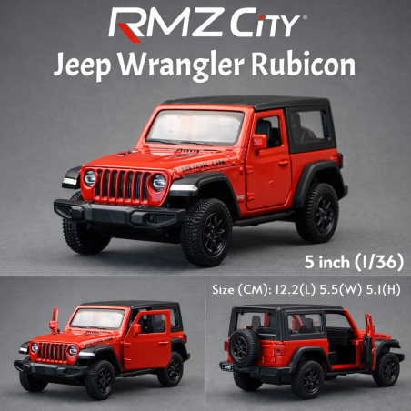 Jeep wrangler rubicon scale model (1:36, red)