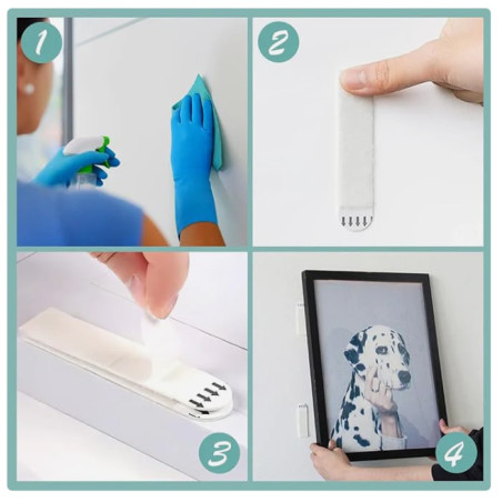 Bandes adhésives de fixation, lot de 4, charge maximale : 7 kg