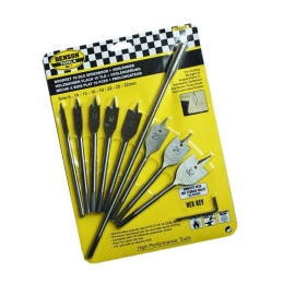 Set di 8 trapani veloci per legno, con prolunga (6-32 mm) -