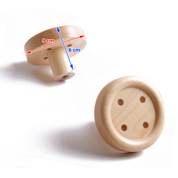 Funny wooden button/wall hook (with shoelaces, gray) -