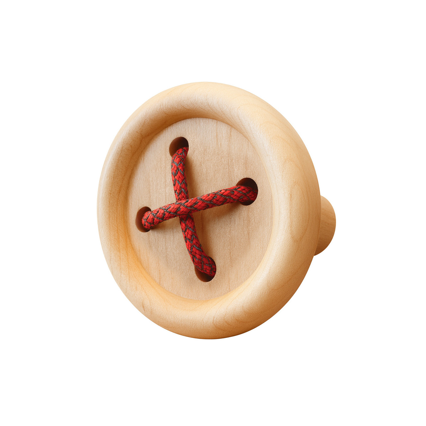 Divertente bottone/gancio da parete in legno (con lacci delle